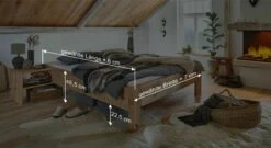 Liege "Tosa" -Bettbezüge Verkäufe 2024 zirbenholz liege tosa passend nachttisch bemassungs grafik